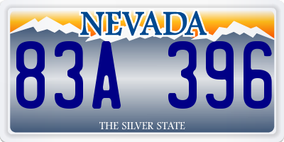 NV license plate 83A396