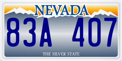 NV license plate 83A407