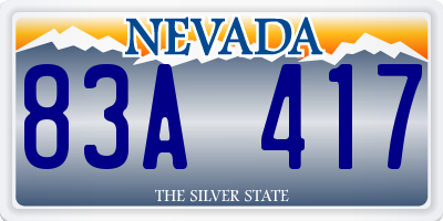 NV license plate 83A417