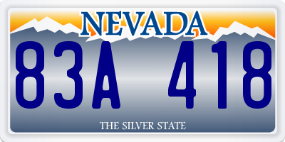 NV license plate 83A418