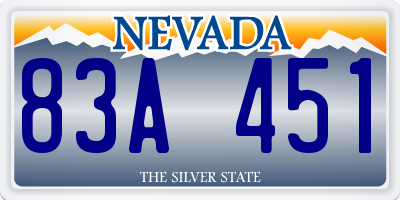 NV license plate 83A451