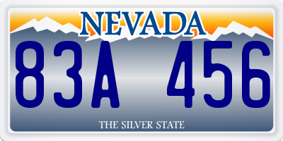 NV license plate 83A456