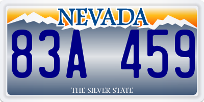 NV license plate 83A459
