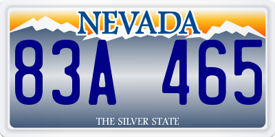 NV license plate 83A465
