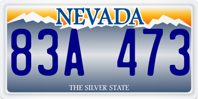 NV license plate 83A473
