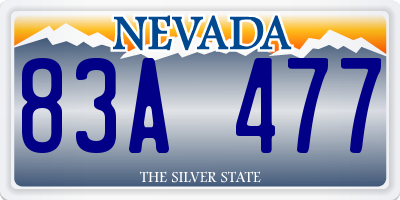 NV license plate 83A477