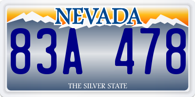 NV license plate 83A478