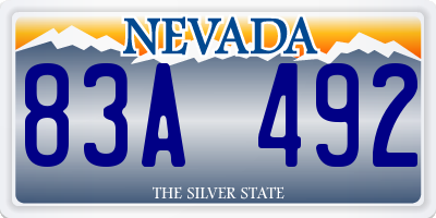 NV license plate 83A492