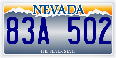 NV license plate 83A502