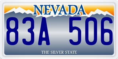 NV license plate 83A506