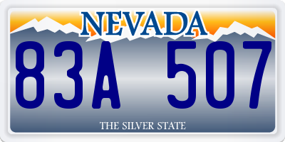 NV license plate 83A507