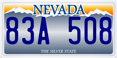 NV license plate 83A508