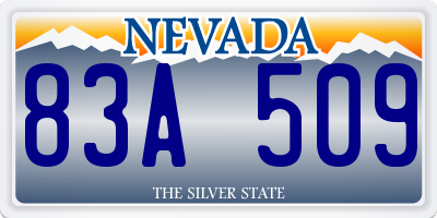 NV license plate 83A509