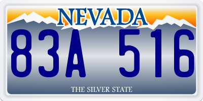 NV license plate 83A516