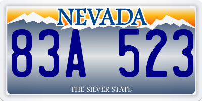 NV license plate 83A523