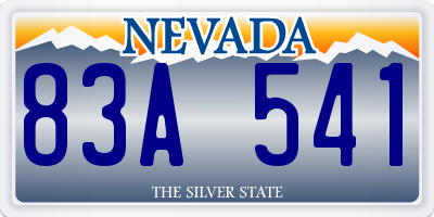 NV license plate 83A541