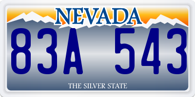 NV license plate 83A543