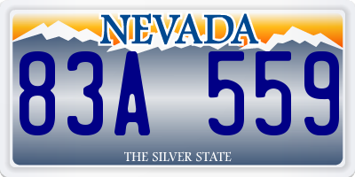 NV license plate 83A559