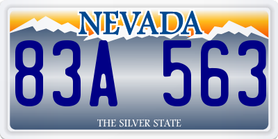 NV license plate 83A563
