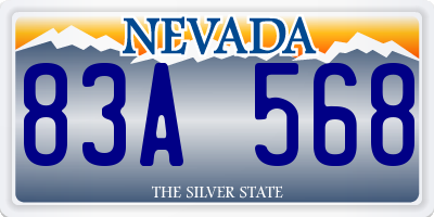 NV license plate 83A568