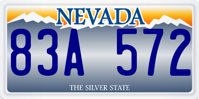 NV license plate 83A572