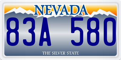 NV license plate 83A580