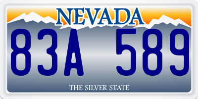 NV license plate 83A589