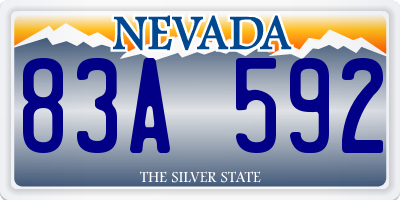 NV license plate 83A592