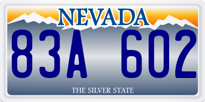 NV license plate 83A602
