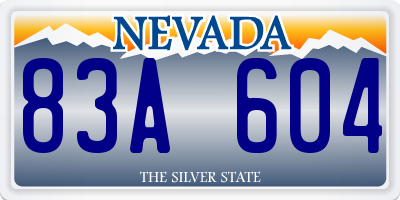 NV license plate 83A604