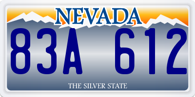 NV license plate 83A612