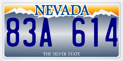 NV license plate 83A614