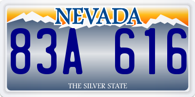 NV license plate 83A616