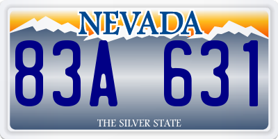 NV license plate 83A631