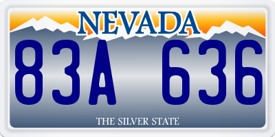 NV license plate 83A636