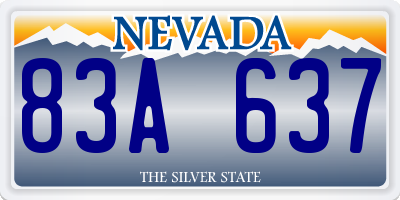 NV license plate 83A637