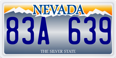 NV license plate 83A639