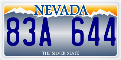 NV license plate 83A644