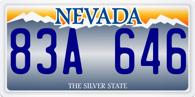 NV license plate 83A646