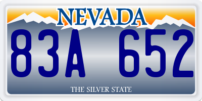 NV license plate 83A652