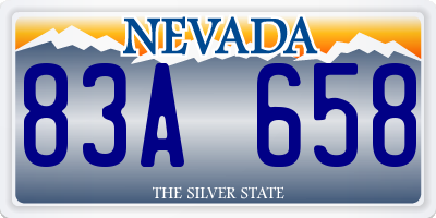 NV license plate 83A658