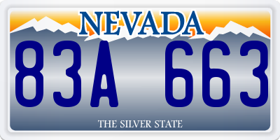 NV license plate 83A663