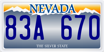 NV license plate 83A670