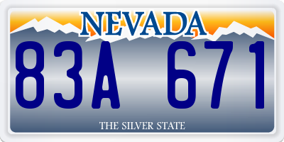 NV license plate 83A671