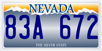 NV license plate 83A672