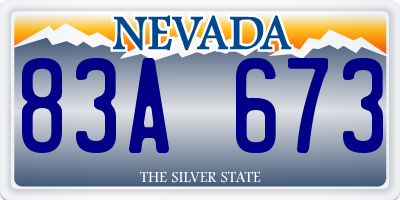 NV license plate 83A673