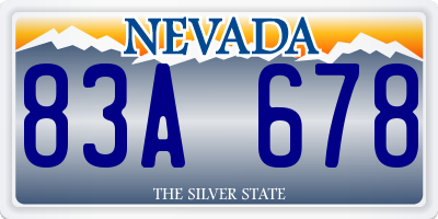 NV license plate 83A678