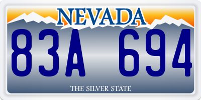 NV license plate 83A694