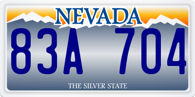 NV license plate 83A704