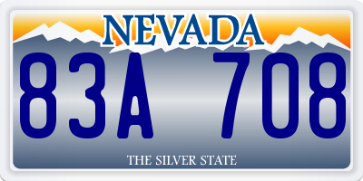 NV license plate 83A708
